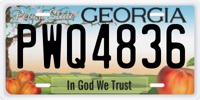 GA license plate PWQ4836