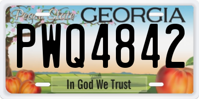 GA license plate PWQ4842