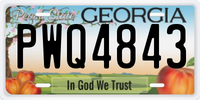 GA license plate PWQ4843