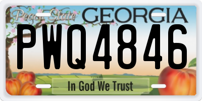 GA license plate PWQ4846