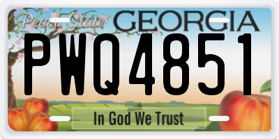 GA license plate PWQ4851