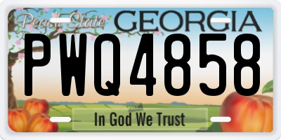 GA license plate PWQ4858