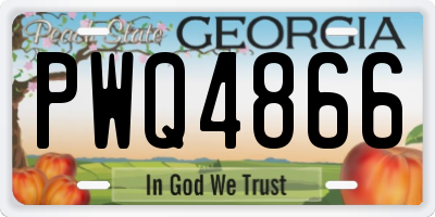 GA license plate PWQ4866