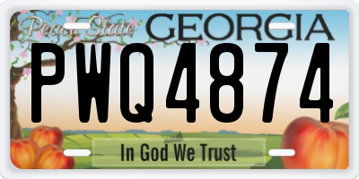 GA license plate PWQ4874