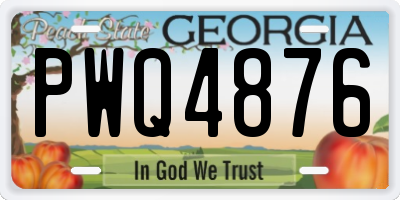 GA license plate PWQ4876