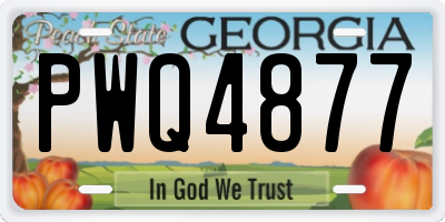 GA license plate PWQ4877
