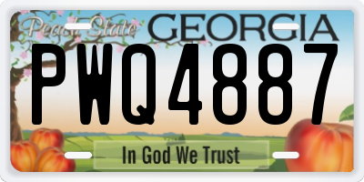 GA license plate PWQ4887