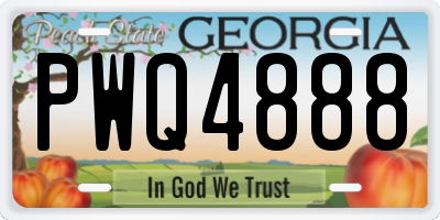 GA license plate PWQ4888