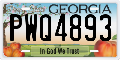 GA license plate PWQ4893