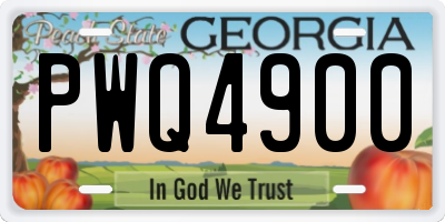 GA license plate PWQ4900
