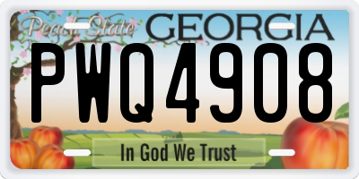 GA license plate PWQ4908