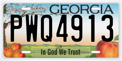 GA license plate PWQ4913