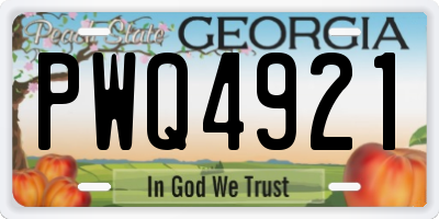GA license plate PWQ4921
