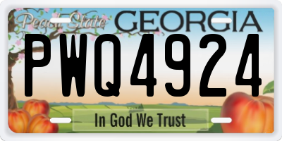 GA license plate PWQ4924