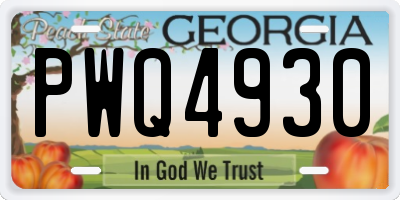 GA license plate PWQ4930