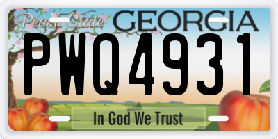 GA license plate PWQ4931