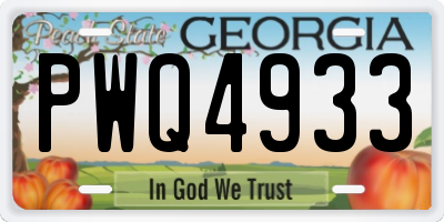 GA license plate PWQ4933