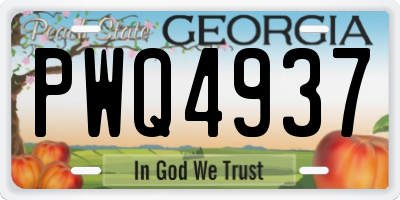GA license plate PWQ4937