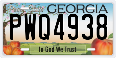 GA license plate PWQ4938