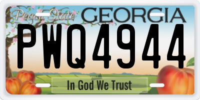 GA license plate PWQ4944