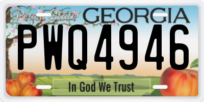 GA license plate PWQ4946
