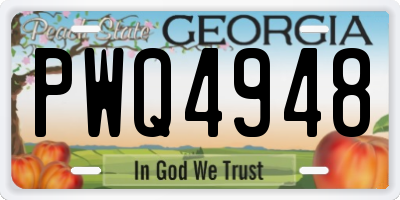 GA license plate PWQ4948