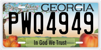 GA license plate PWQ4949