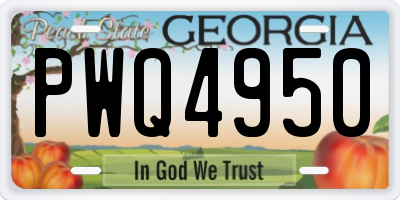 GA license plate PWQ4950