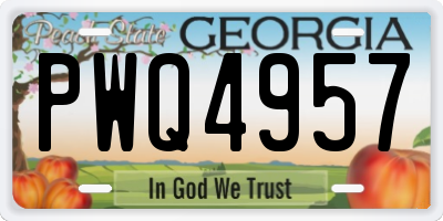 GA license plate PWQ4957
