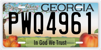 GA license plate PWQ4961