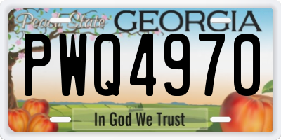 GA license plate PWQ4970