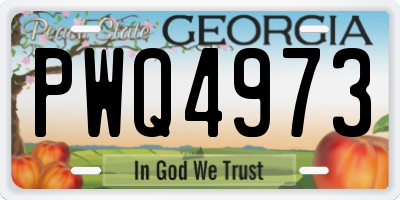 GA license plate PWQ4973