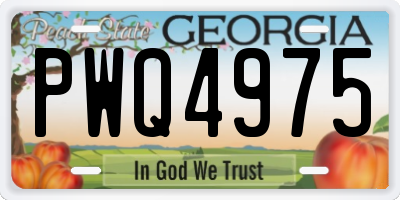 GA license plate PWQ4975