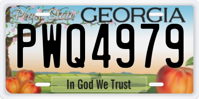 GA license plate PWQ4979