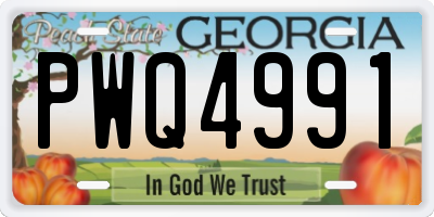 GA license plate PWQ4991