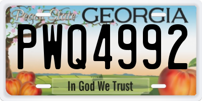 GA license plate PWQ4992