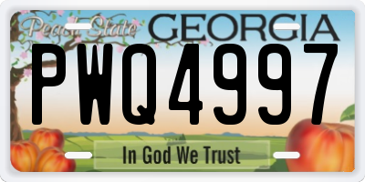 GA license plate PWQ4997
