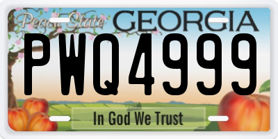 GA license plate PWQ4999