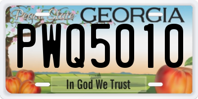 GA license plate PWQ5010