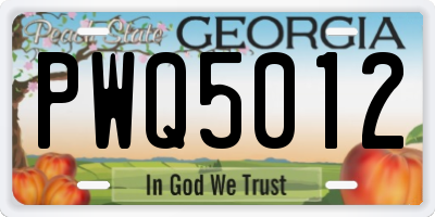 GA license plate PWQ5012