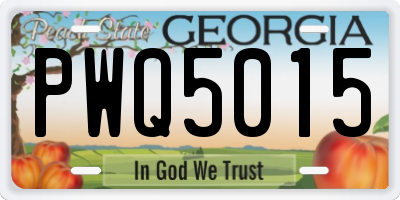GA license plate PWQ5015