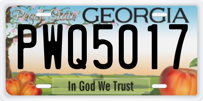 GA license plate PWQ5017