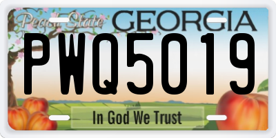 GA license plate PWQ5019