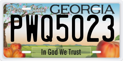 GA license plate PWQ5023