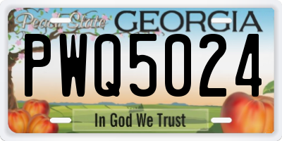 GA license plate PWQ5024
