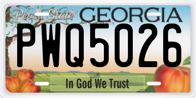 GA license plate PWQ5026