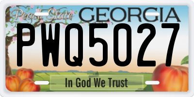 GA license plate PWQ5027