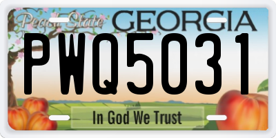 GA license plate PWQ5031