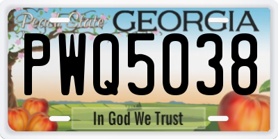 GA license plate PWQ5038