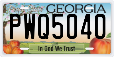 GA license plate PWQ5040